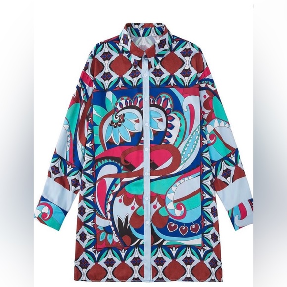 Zara Tops - Zara tunic satin effect shirt